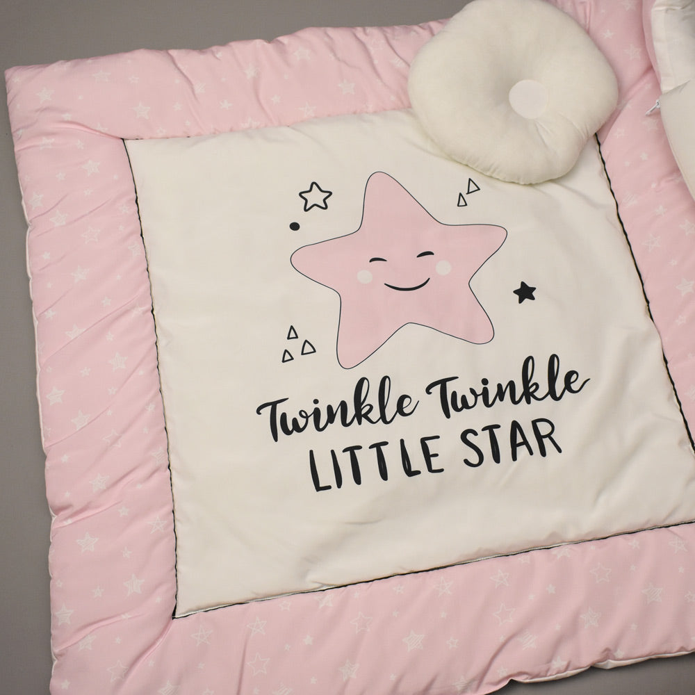 7Pcs Bedding Set - Twinkle Pink Design
