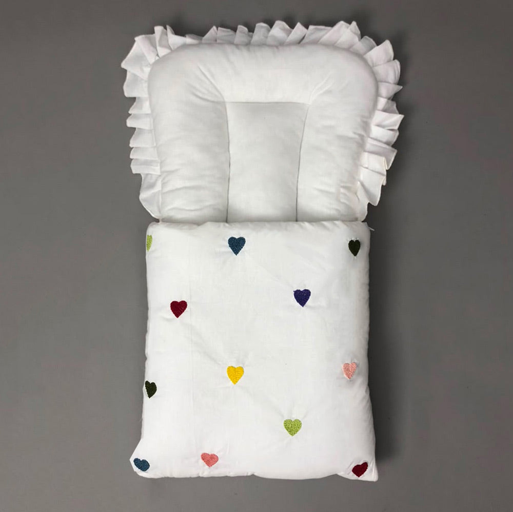 Baby Carry Nest – Hand Embroidery - Hearts Design