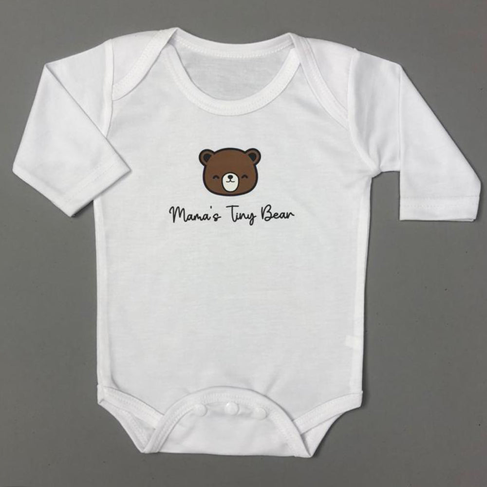 Baby Romper White Bear Design - Full Sleeves