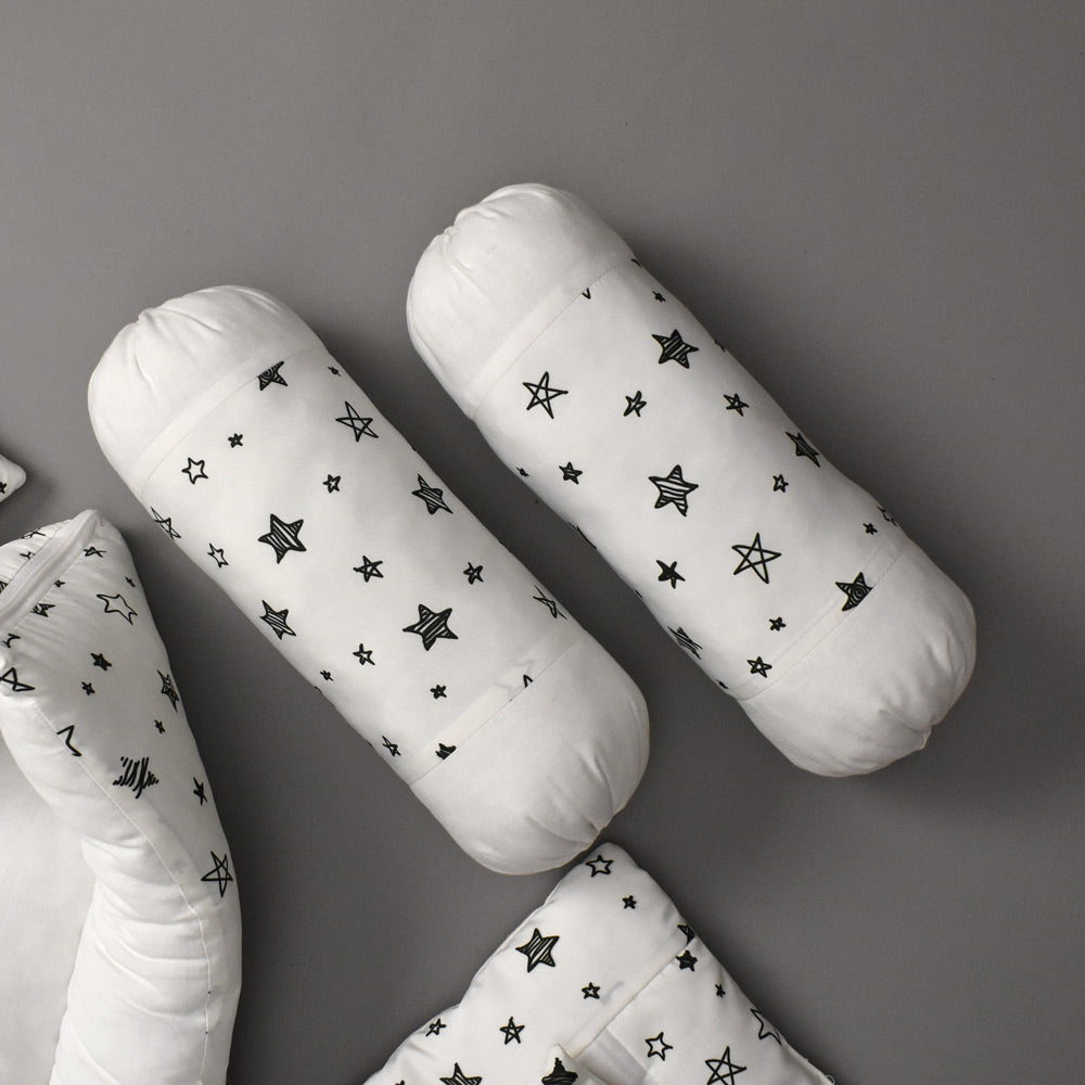 7Pcs Bedding Set - Twinkle White Design
