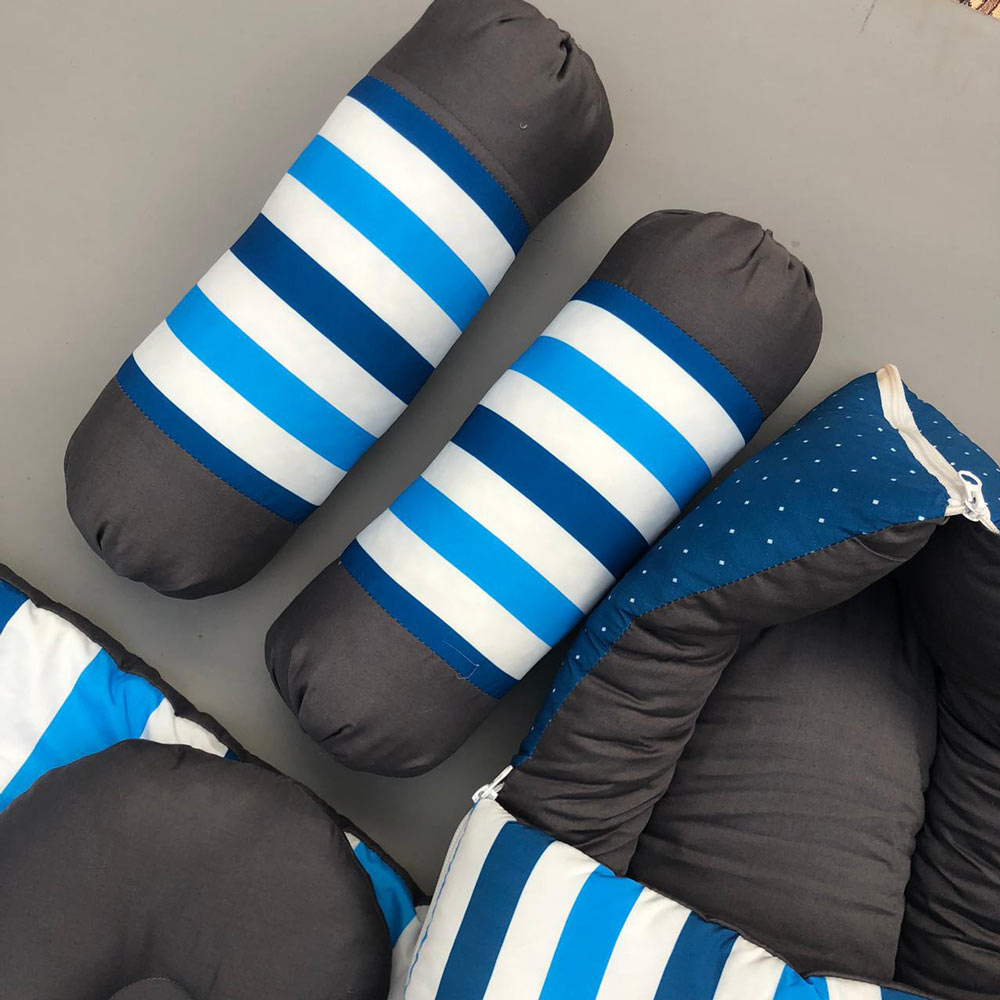 7Pcs Bedding Set - Welcome Blue Design