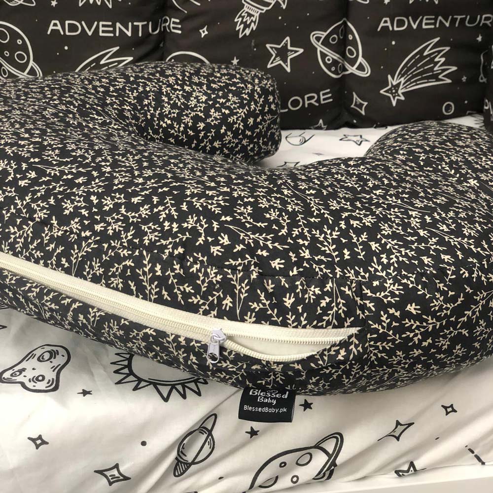 Nursing Pillow - Grey Floral Design