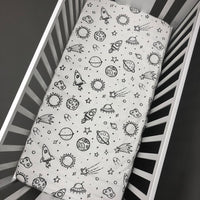 Baby Cot Bed Sheet - Space Design