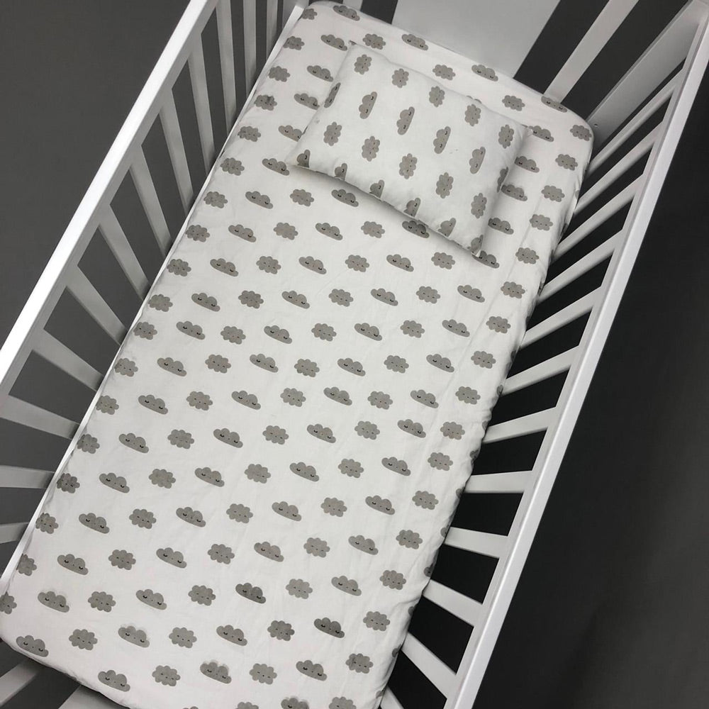 Baby Cot Bedding Set - Clouds Design