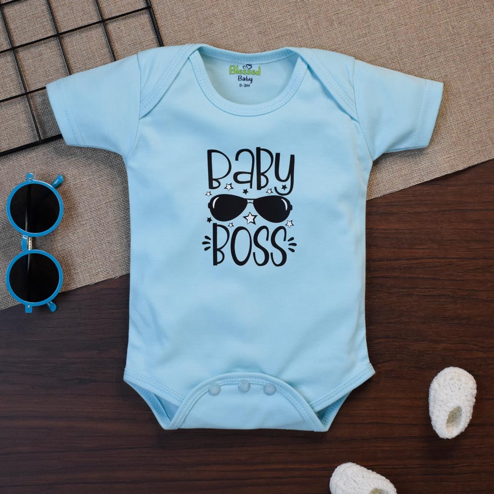 Baby Romper Baby Boss Design Blue