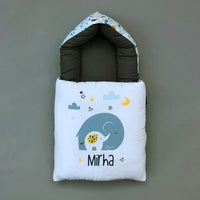 Baby Carry Nest – Customized Name Baby Elephant Design