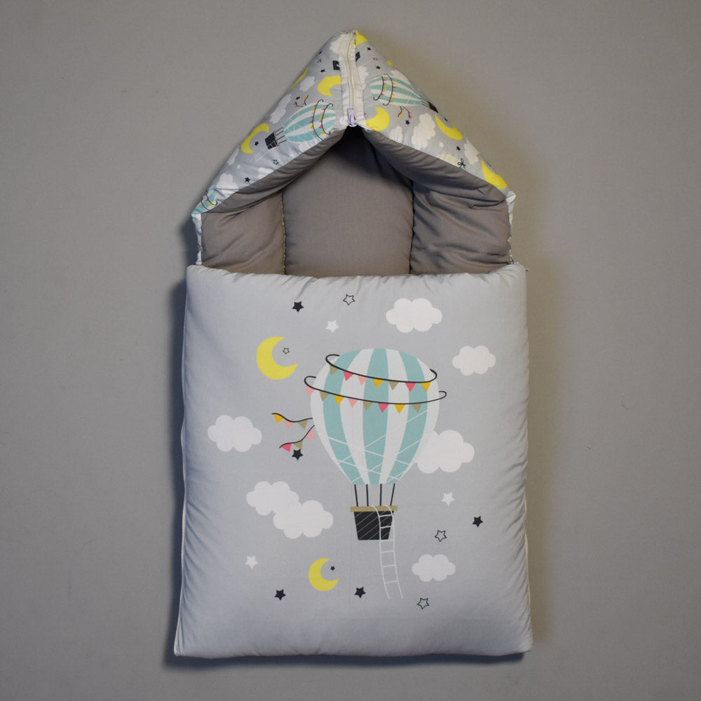 Baby Carry Nest - Air Balloon Design Grey