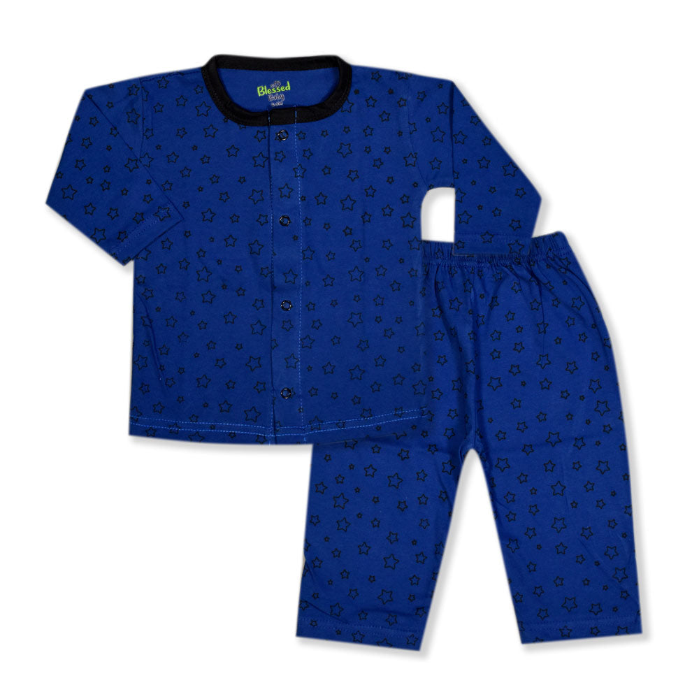 Night Suit For Baby – Blue Stars Design