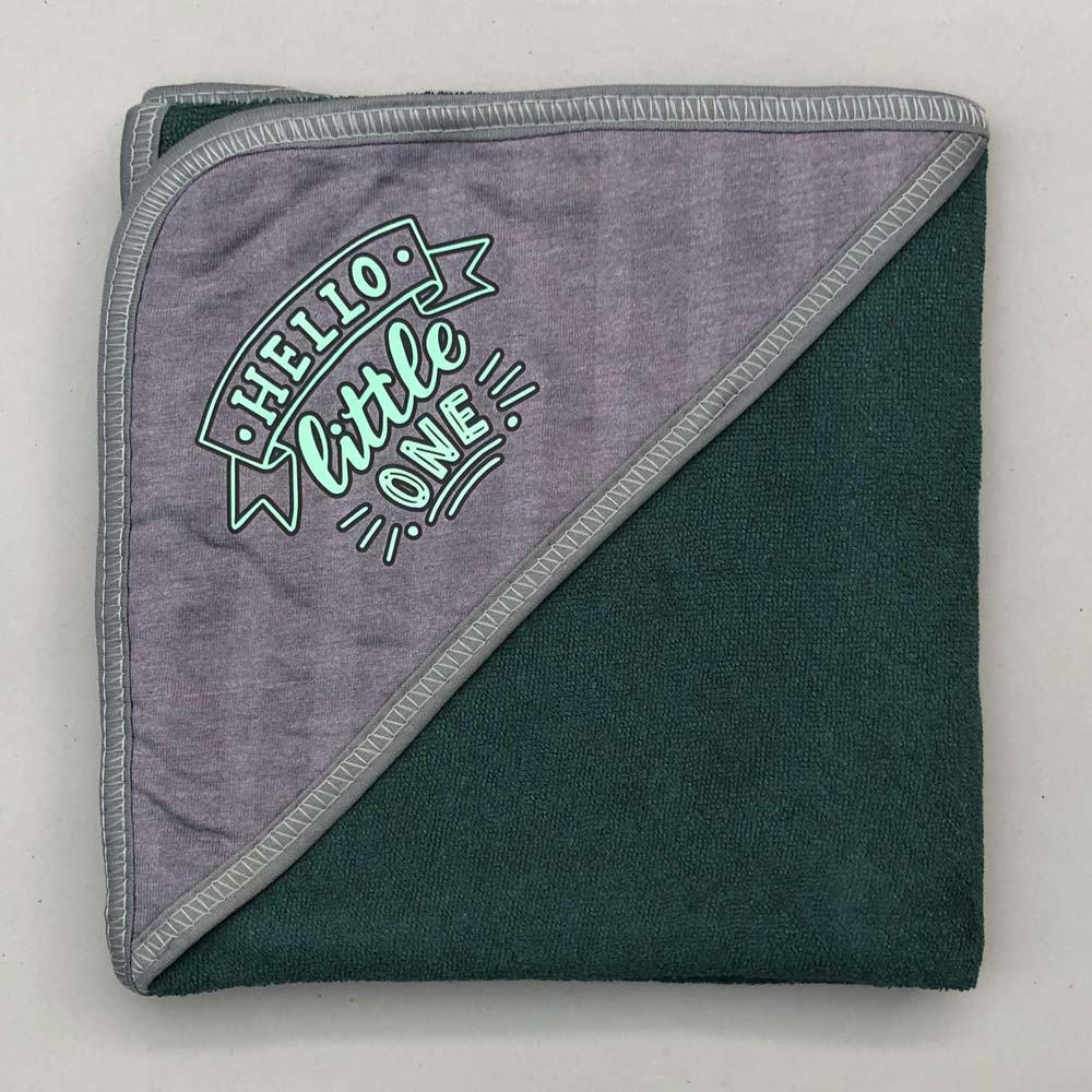 Bath Towel With Hood Green Little One Design