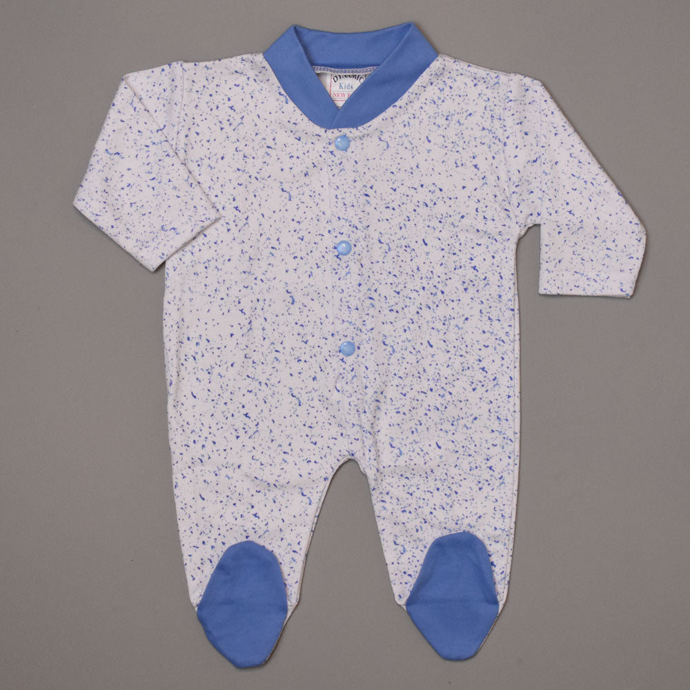 Newborn Full Romper with Socks – Blue Colour