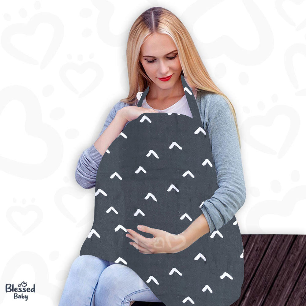 Feeding Apron / Nursing Cover – Dark Grey Design