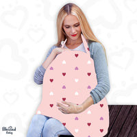 Feeding Apron / Nursing Cover – Pink Hearts Design