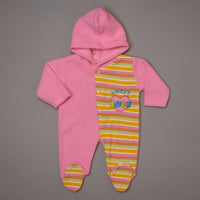 Fleece Full Rompers For Winters – Pink Colour 0-3 Months