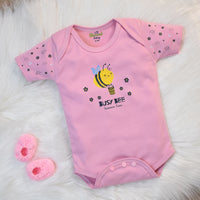 Baby Romper Busy Bee Design Pink