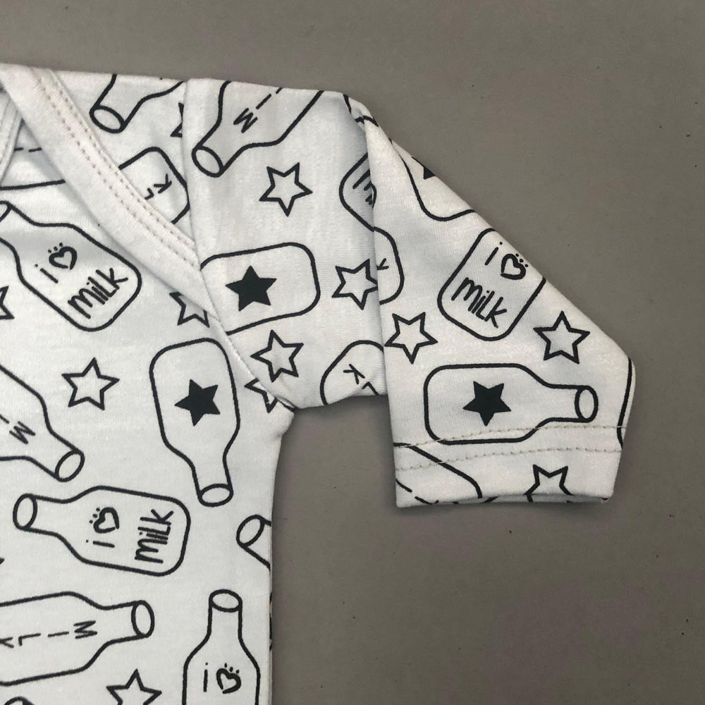 Half Leg Romper - Milk Design Bluish Grey Colour