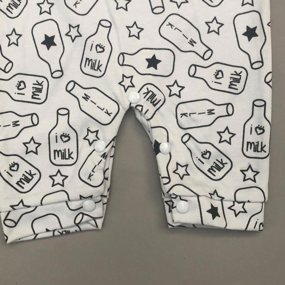 Half Leg Romper - Milk Design Bluish Grey Colour