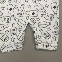 Half Leg Romper - Milk Design Bluish Grey Colour