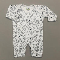 Half Leg Romper - Milk Design Bluish Grey Colour