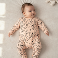 Baby Sleep Suit - Milk Design Peach Colour