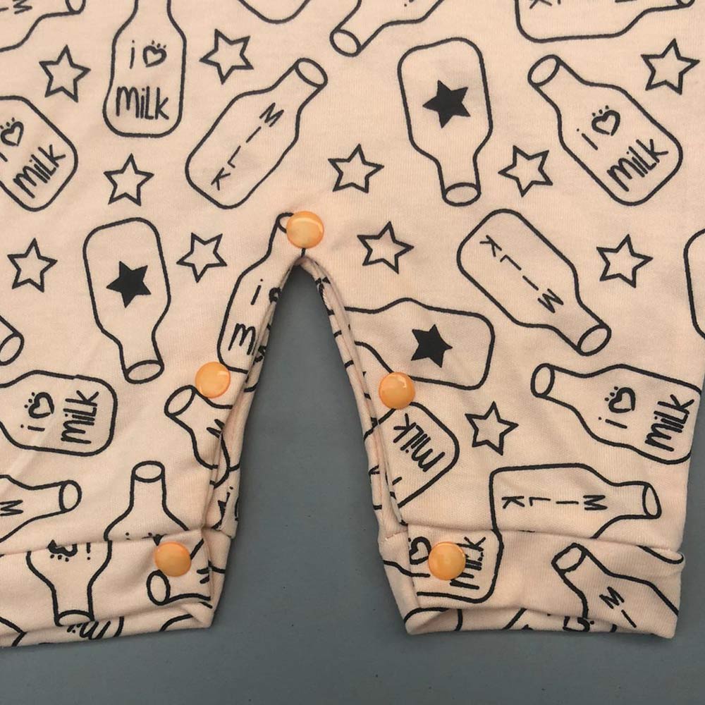 Half Leg Romper - Milk Design Peach Colour