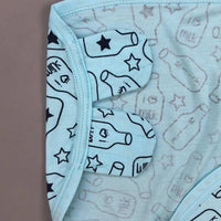Swaddle Sheet - Milk Design Blue
