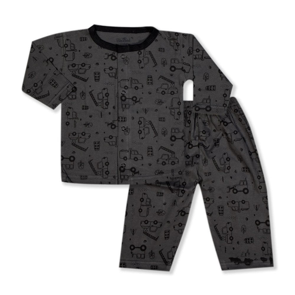 Night Suit For Baby – Grey Truck Design