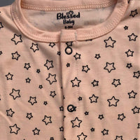 Night Suit For Baby – Star Design Peach Colour