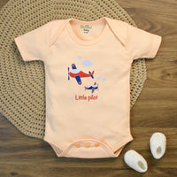 Baby Romper Airplane Design Peach