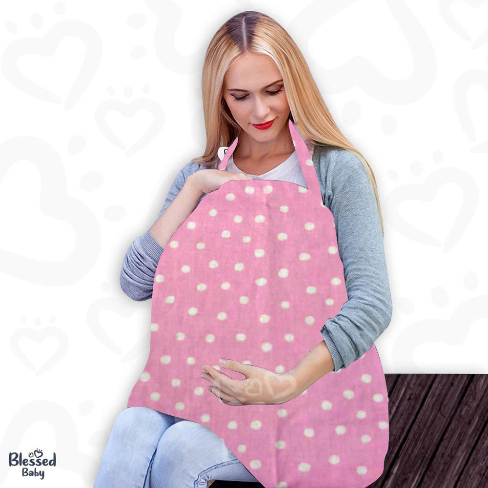 Feeding Apron / Nursing Cover – Pink Dots Design