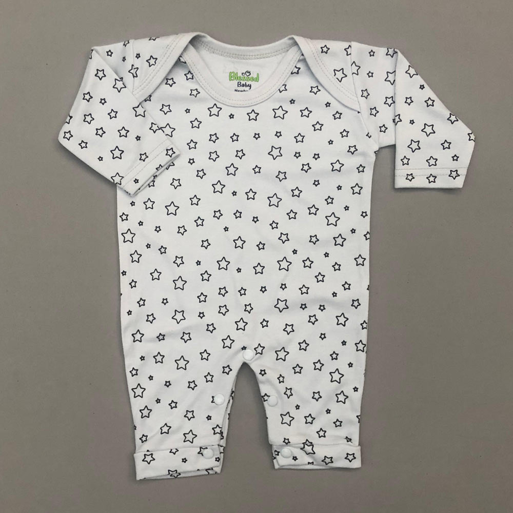 Half Leg Romper - Star Design Bluish Grey Colour