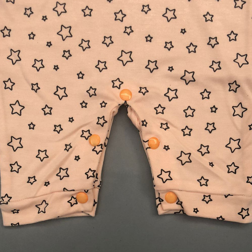 Half Leg Romper - Star Design Peach Colour