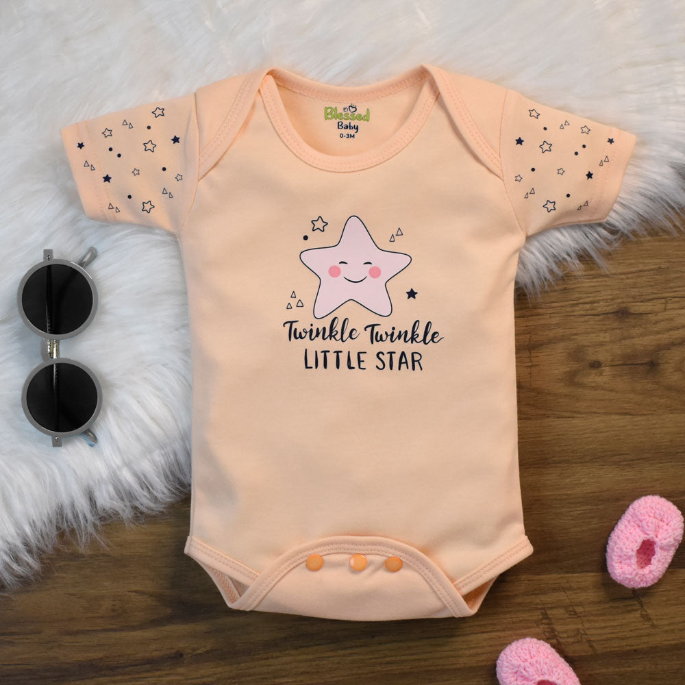 Baby Romper Twinkle Design Peach