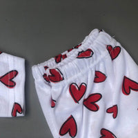 Night Suit For Baby – Hearts Design White Colour