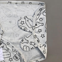 Swaddle Sheet - Milk Design Bluish Grey