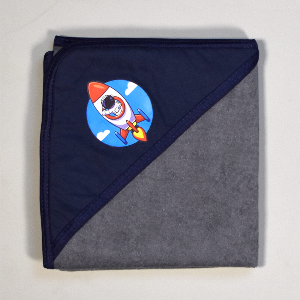 Bath Towel With Hood Grey Rocket