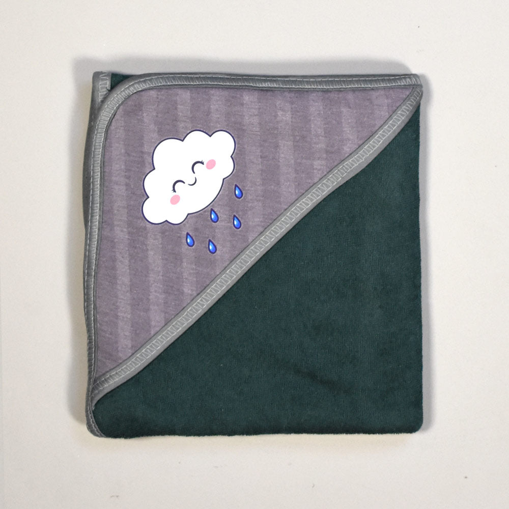 Bath Towel With Hood Green Cloud